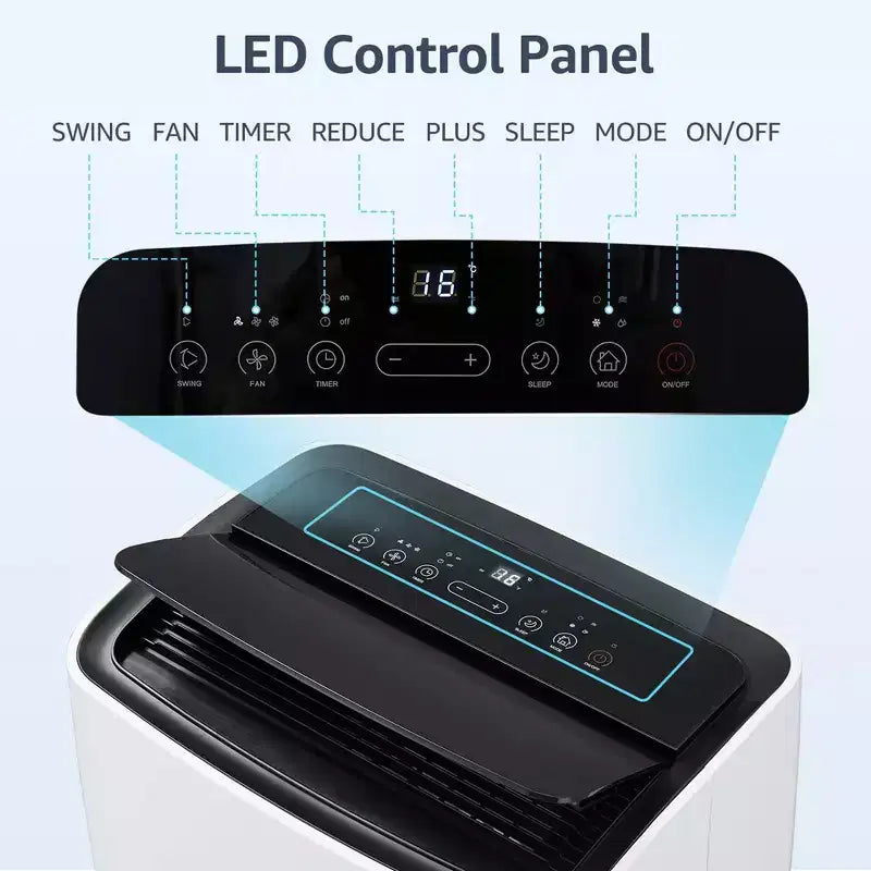 Aire acondicionado, aire acondicionado portátil de 12000 BTU con modos de deshumidificador y ventilador