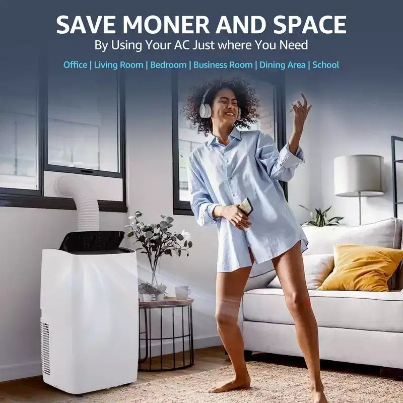 Aire acondicionado, aire acondicionado portátil de 12000 BTU con modos de deshumidificador y ventilador