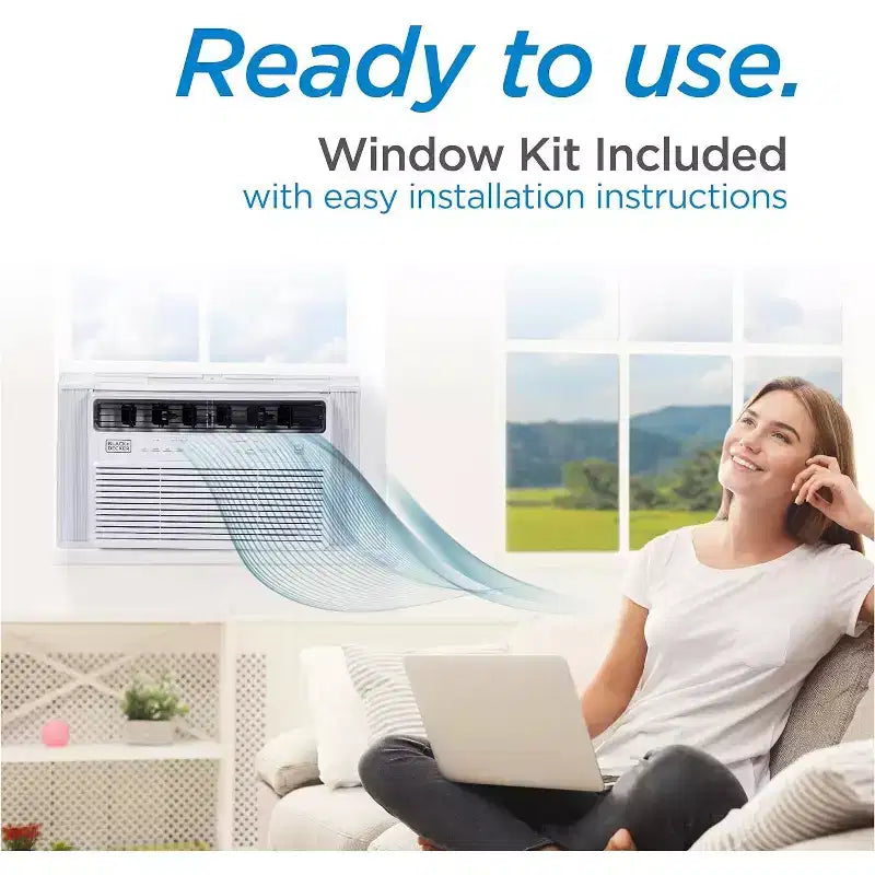 Aire Acondicionado de Ventana Inverter de 12,000 BTU de BLACK+DECKER para Hasta 550 Pies Cuadrados, Unidad de CA con Certificación ENERGY STAR, Control Remoto de Función Completa, Blanco