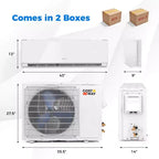 Costway Aire Acondicionado y Calentador Minisplit con Bomba de Calor de 24000 BTU, con Wifi, Negro/Blanco