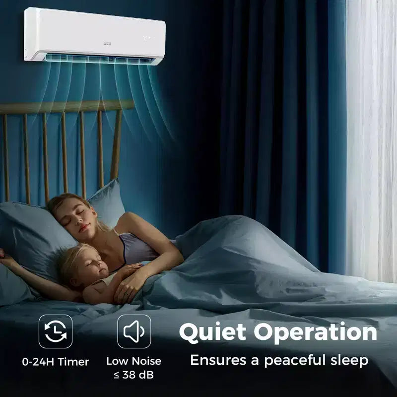 Costway Aire Acondicionado y Calentador Minisplit con Bomba de Calor de 24000 BTU, con Wifi, Negro/Blanco