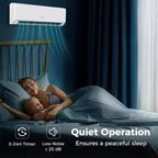 Aire acondicionado y calefactor mini split Costway de 12000 BTU con Wi-Fi y bomba de calor, negro/blanco