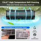 Aire acondicionado y calefactor mini split Costway de 12000 BTU con Wi-Fi y bomba de calor, negro/blanco