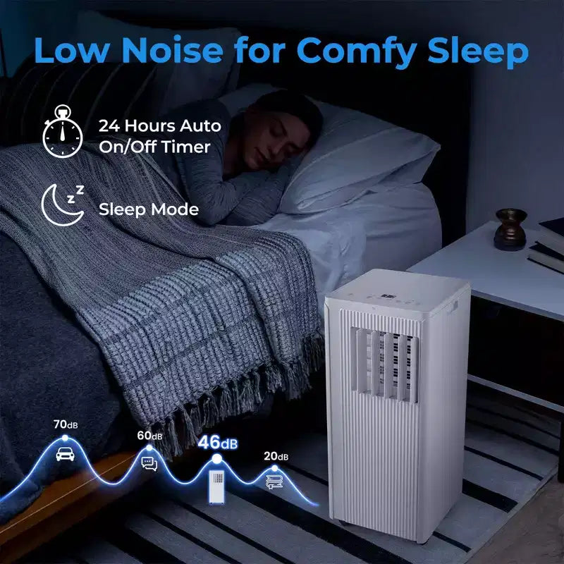 Costway Aire Acondicionado Portátil 3 en 1 de 7100 BTU (10000 BTU ASHRAE) con Deshumidificador, Frío y Ventilador