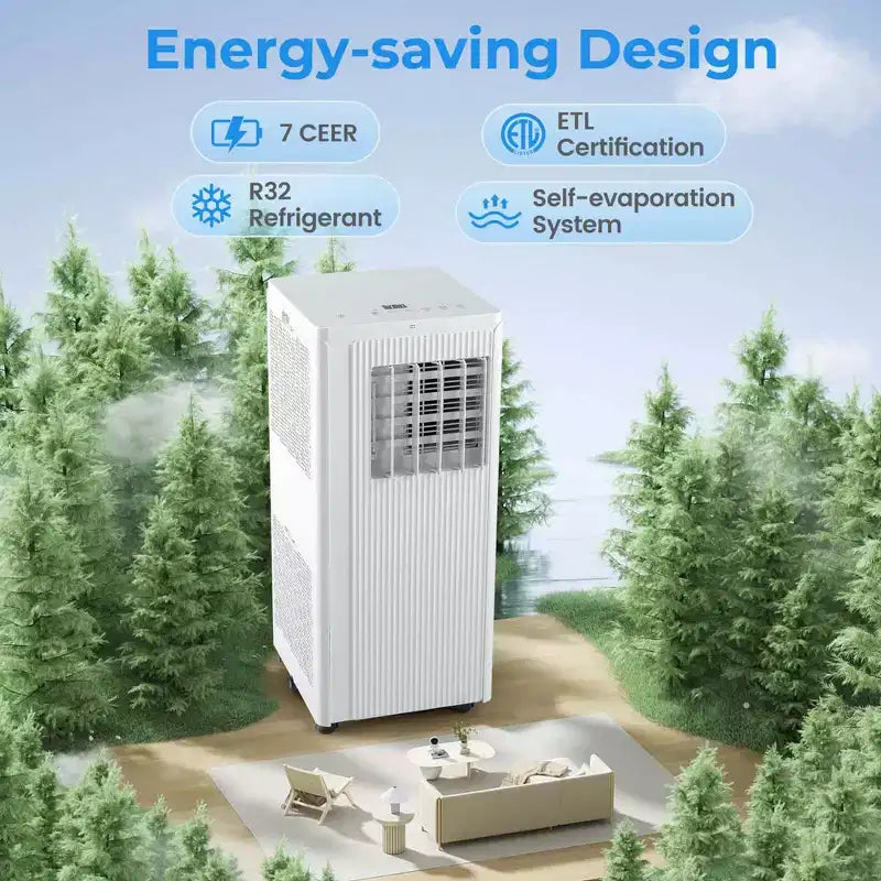 Costway Aire Acondicionado Portátil 3 en 1 de 7100 BTU (10000 BTU ASHRAE) con Deshumidificador, Frío y Ventilador