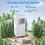 Costway Aire Acondicionado Portátil 3 en 1 de 7100 BTU (10000 BTU ASHRAE) con Deshumidificador, Frío y Ventilador