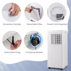 Costway Aire Acondicionado Portátil 3 en 1 de 7100 BTU (10000 BTU ASHRAE) con Deshumidificador, Frío y Ventilador