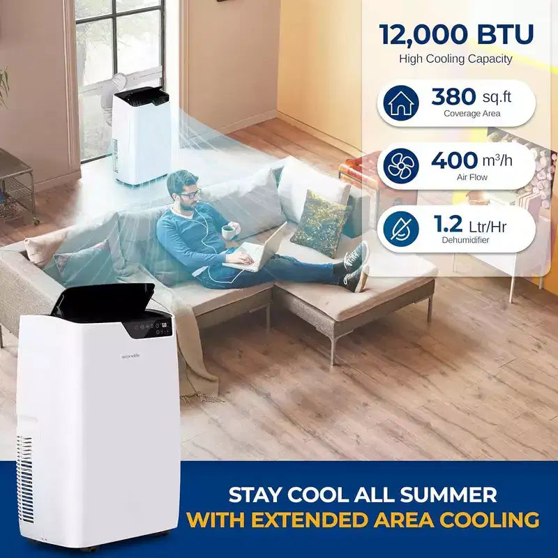 Aire acondicionado y calefactor portátil SereneLife de 12.000 BTU