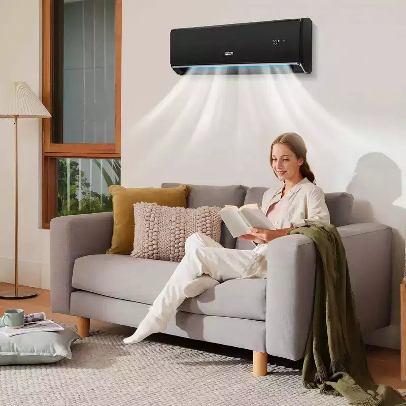 Costway Aire Acondicionado y Calefacción Mini Split de 18000 BTU con Wi-Fi y Bomba de Calor Blanco/Negro