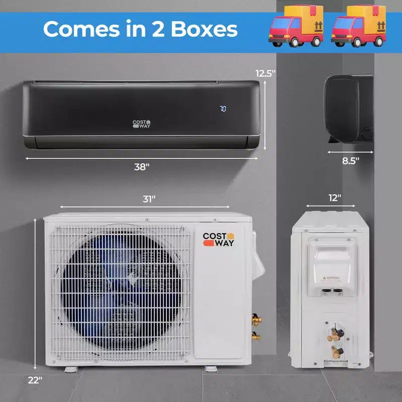 Costway Aire Acondicionado y Calefactor Mini Split de 18000 BTU con Bomba de Calor