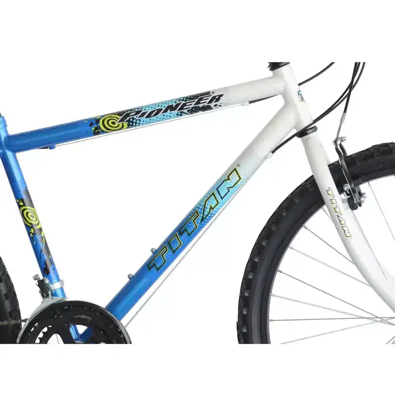 Bicicleta de montaña para hombre Titan Bikes Pioneer de 12 velocidades, azul
