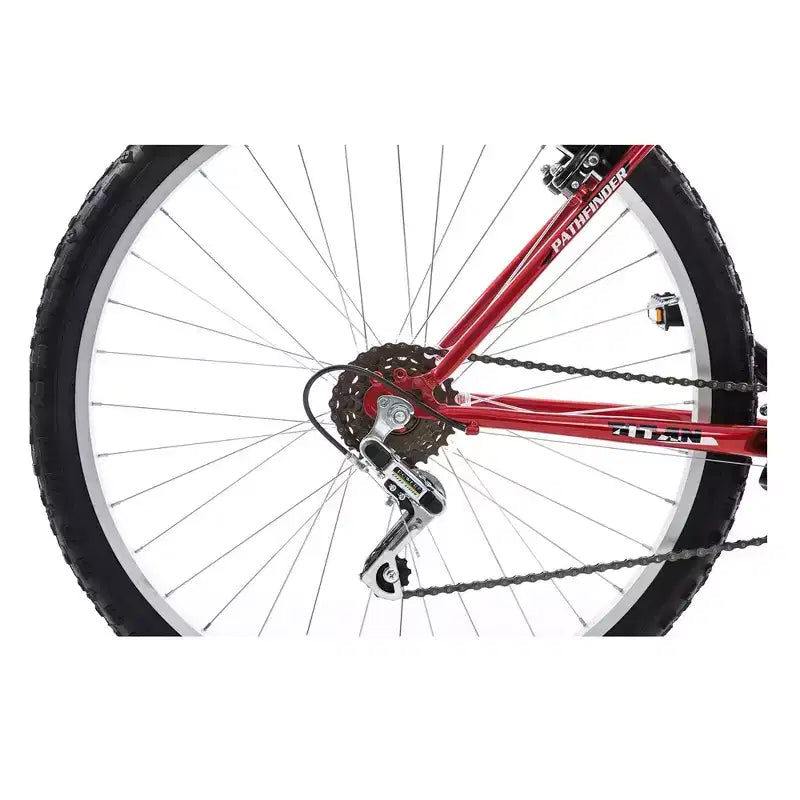 Bicicleta de montaña todo terreno Titan Pathfinder para hombre, de 18 velocidades, con suspensión delantera