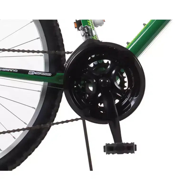 Bicicleta de montaña Titan Trail de 21 velocidades con suspensión para mujer, cuadro de 17 pulgadas, verde y verde oscuro