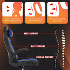 Silla FDW para videojuegos, silla de oficina, silla de escritorio con soporte lumbar, reposabrazos abatibles, reposacabezas