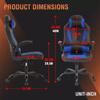 Silla FDW para videojuegos, silla de oficina, silla de escritorio con soporte lumbar, reposabrazos abatibles, reposacabezas
