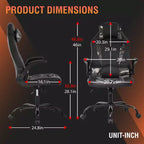 Silla FDW para videojuegos, silla de oficina, silla de escritorio con soporte lumbar, reposabrazos abatibles, reposacabezas