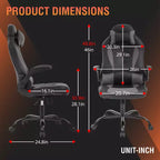 Silla FDW para videojuegos, silla de oficina, silla de escritorio con soporte lumbar, reposabrazos abatibles, reposacabezas