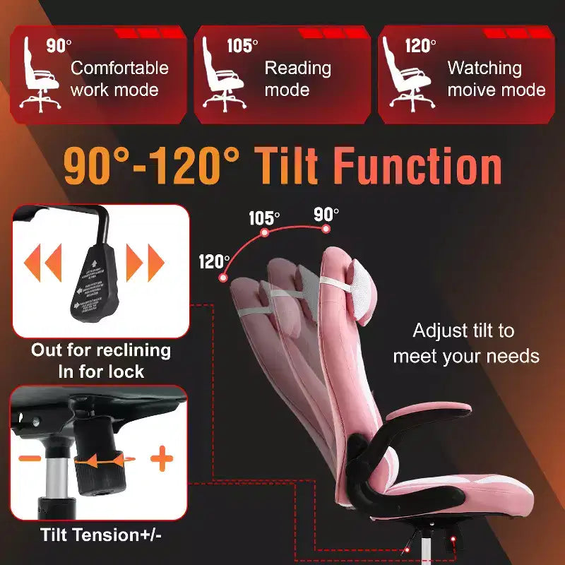 Silla FDW para videojuegos, silla de oficina, silla de escritorio con soporte lumbar, reposabrazos abatibles, reposacabezas