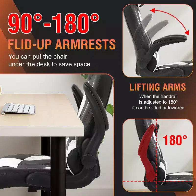 Silla FDW para videojuegos, silla de oficina, silla de escritorio con soporte lumbar, reposabrazos abatibles, reposacabezas