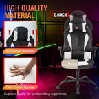 Silla FDW para videojuegos, silla de oficina, silla de escritorio con soporte lumbar, reposabrazos abatibles, reposacabezas