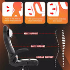 Silla FDW para videojuegos, silla de oficina, silla de escritorio con soporte lumbar, reposabrazos abatibles, reposacabezas
