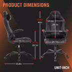 Silla FDW para videojuegos, silla de oficina, silla de escritorio con soporte lumbar, reposabrazos abatibles, reposacabezas