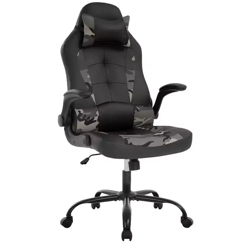 Silla FDW para videojuegos, silla de oficina, silla de escritorio con soporte lumbar, reposabrazos abatibles, reposacabezas