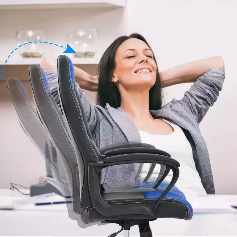 Silla de oficina FDW Silla gamer de PC Silla de escritorio barata de cuero PU Silla ejecutiva para ordenador Soporte lumbar para mujeres y hombres