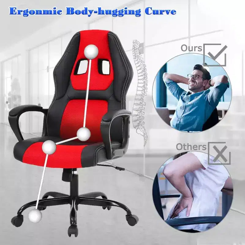 Silla de oficina FDW Silla gamer de PC Silla de escritorio barata de cuero PU Silla ejecutiva para ordenador Soporte lumbar para mujeres y hombres