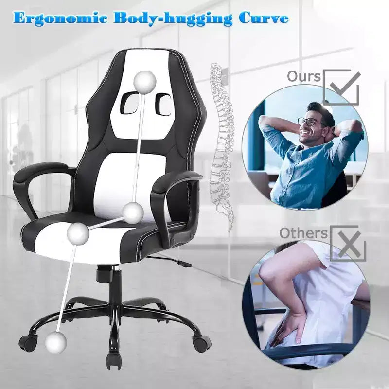 Silla de oficina FDW Silla gamer de PC Silla de escritorio barata de cuero PU Silla ejecutiva para ordenador Soporte lumbar para mujeres y hombres