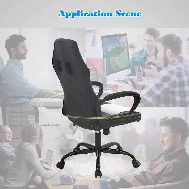 Silla de oficina FDW Silla gamer de PC Silla de escritorio barata de cuero PU Silla ejecutiva para ordenador Soporte lumbar para mujeres y hombres