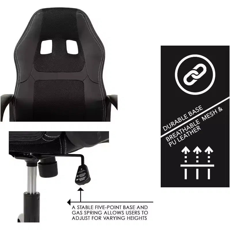 Silla de oficina FDW Silla gamer de PC Silla de escritorio barata de cuero PU Silla ejecutiva para ordenador Soporte lumbar para mujeres y hombres