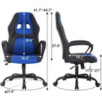 FDW Silla de Carreras para Juegos, Silla de Oficina en Casa, Silla Ergonómica de Escritorio, Silla de Ordenador de Cuero PU con Masaje, Soporte Lumbar, Reposacabezas y Apoyabrazos