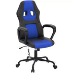 FDW Silla de Carreras para Juegos, Silla de Oficina en Casa, Silla Ergonómica de Escritorio, Silla de Ordenador de Cuero PU con Masaje, Soporte Lumbar, Reposacabezas y Apoyabrazos