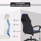 FDW Silla de Carreras para Juegos, Silla de Oficina en Casa, Silla Ergonómica de Escritorio, Silla de Ordenador de Cuero PU con Masaje, Soporte Lumbar, Reposacabezas y Apoyabrazos