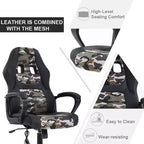 FDW Silla de Carreras para Juegos, Silla de Oficina en Casa, Silla Ergonómica de Escritorio, Silla de Ordenador de Cuero PU con Masaje, Soporte Lumbar, Reposacabezas y Apoyabrazos
