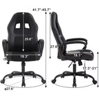 FDW Silla de Carreras para Juegos, Silla de Oficina en Casa, Silla Ergonómica de Escritorio, Silla de Ordenador de Cuero PU con Masaje, Soporte Lumbar, Reposacabezas y Apoyabrazos