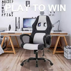FDW Silla de Carreras para Juegos, Silla de Oficina en Casa, Silla Ergonómica de Escritorio, Silla de Ordenador de Cuero PU con Masaje, Soporte Lumbar, Reposacabezas y Apoyabrazos