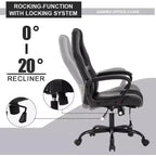 FDW Silla de Carreras para Juegos, Silla de Oficina en Casa, Silla Ergonómica de Escritorio, Silla de Ordenador de Cuero PU con Masaje, Soporte Lumbar, Reposacabezas y Apoyabrazos