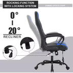FDW Silla de Carreras para Juegos, Silla de Oficina en Casa, Silla Ergonómica de Escritorio, Silla de Ordenador de Cuero PU con Masaje, Soporte Lumbar, Reposacabezas y Apoyabrazos