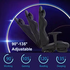 FDW Silla Gaming para PC, Silla de Oficina, Silla Ejecutiva de Respaldo Alto de Cuero PU, Silla de Ordenador de Carreras con Soporte Lumbar y Reposapiés