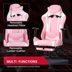 FDW Silla Gaming para PC, Silla de Oficina, Silla Ejecutiva de Respaldo Alto de Cuero PU, Silla de Ordenador de Carreras con Soporte Lumbar y Reposapiés