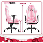 FDW Silla Gaming para PC, Silla de Oficina, Silla Ejecutiva de Respaldo Alto de Cuero PU, Silla de Ordenador de Carreras con Soporte Lumbar y Reposapiés