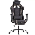 FDW Silla Gaming para PC, Silla de Oficina, Silla Ejecutiva de Respaldo Alto de Cuero PU, Silla de Ordenador de Carreras con Soporte Lumbar y Reposapiés