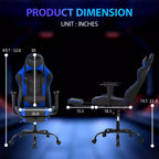 Silla para videojuegos FDW Racing, sillas para videojuegos con escritorio para computadora, cuero de PU, reposacabezas, soporte lumbar y asiento giratorio de 360 grados
