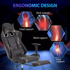 Silla para videojuegos FDW Racing, sillas para videojuegos con escritorio para computadora, cuero de PU, reposacabezas, soporte lumbar y asiento giratorio de 360 grados