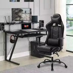 Silla para videojuegos FDW Racing, sillas para videojuegos con escritorio para computadora, cuero de PU, reposacabezas, soporte lumbar y asiento giratorio de 360 grados