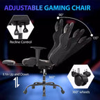Silla para videojuegos FDW Racing, sillas para videojuegos con escritorio para computadora, cuero de PU, reposacabezas, soporte lumbar y asiento giratorio de 360 grados