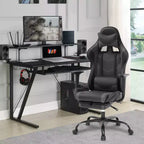 Silla para videojuegos FDW Racing, sillas para videojuegos con escritorio para computadora, cuero de PU, reposacabezas, soporte lumbar y asiento giratorio de 360 grados