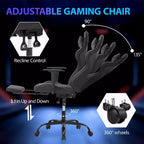 Silla para videojuegos FDW Racing, sillas para videojuegos con escritorio para computadora, cuero de PU, reposacabezas, soporte lumbar y asiento giratorio de 360 grados